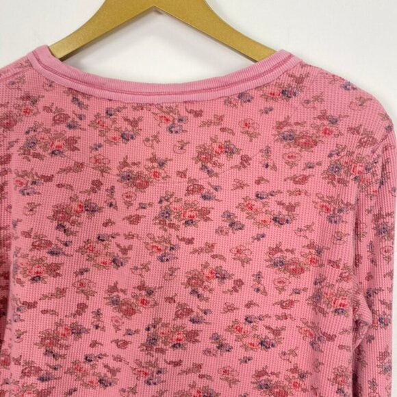 Sundance Pink Floral Waffle Knit Thermal Long Sleeve - Picture 10 of 11